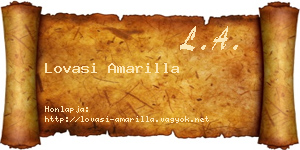 Lovasi Amarilla névjegykártya